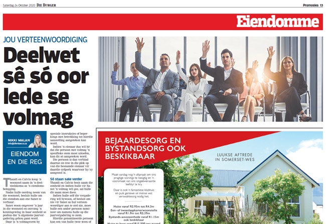 Deelwet sê só oor lede se volmag
