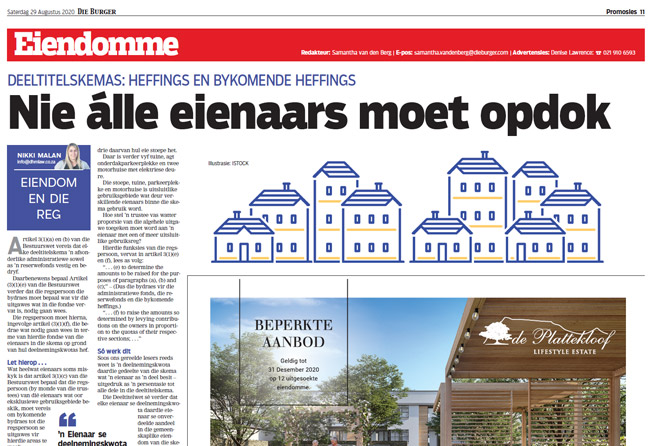 Nie álle eienaars moet opdok