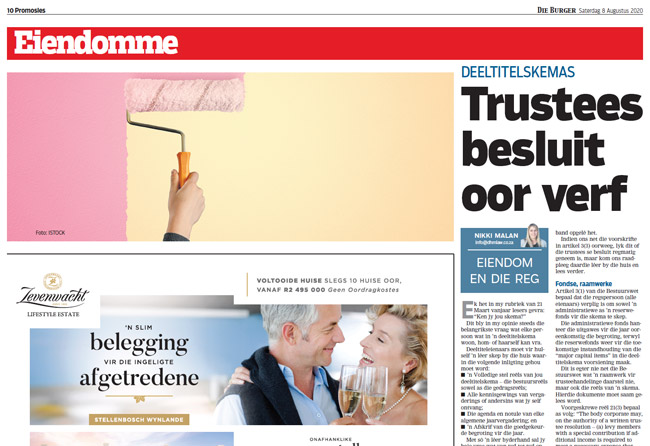 Trustees besluit oor verf