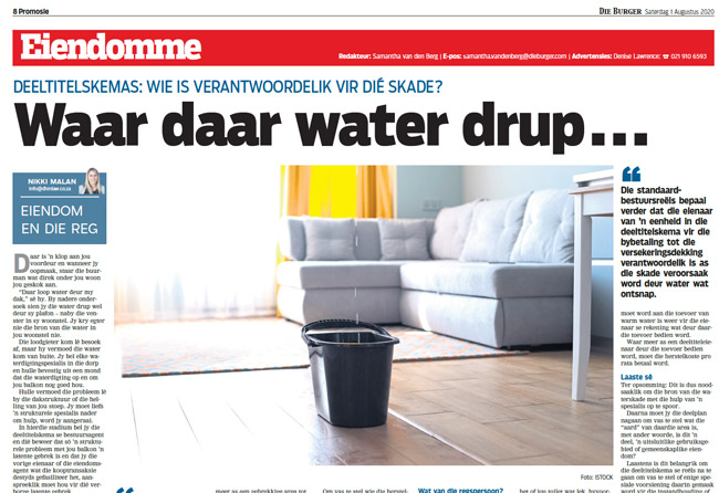 Waar daar water drup . . .