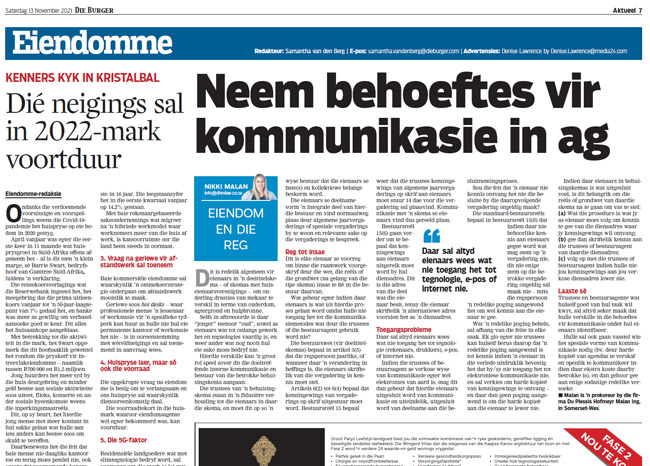 Neem behoeftes vir kommunikasie in ag
