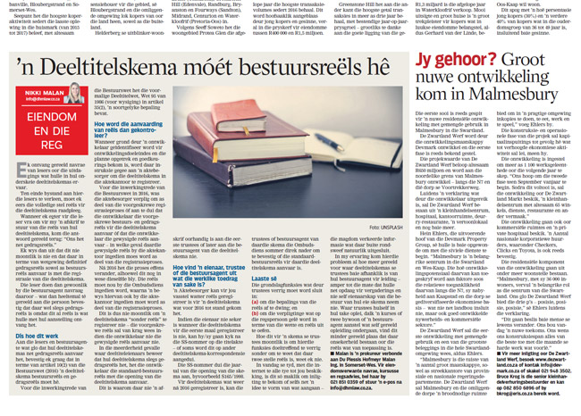 'n Deeltitelskema moet bestuursreels he