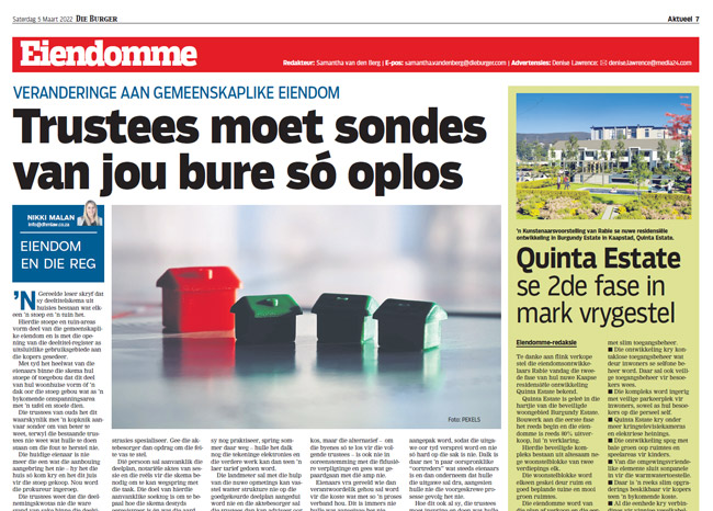 Trustees moet sondes van jou bure so oplos